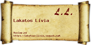 Lakatos Lívia névjegykártya